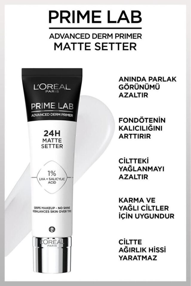 L'Oréal Paris Prime Lab Matte Setter Matlaştırıcı Salisilik Asit İçeren Primer Matte Setter