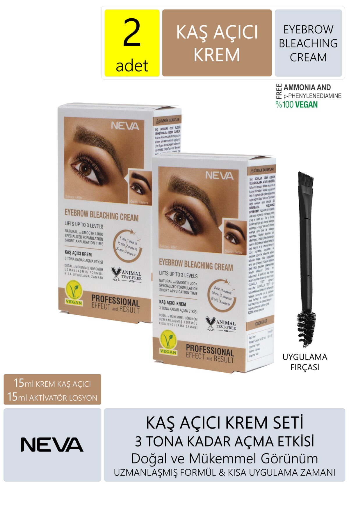 2'Lİ SET Kaş Açıcı Krem Seti (vegan) Açici