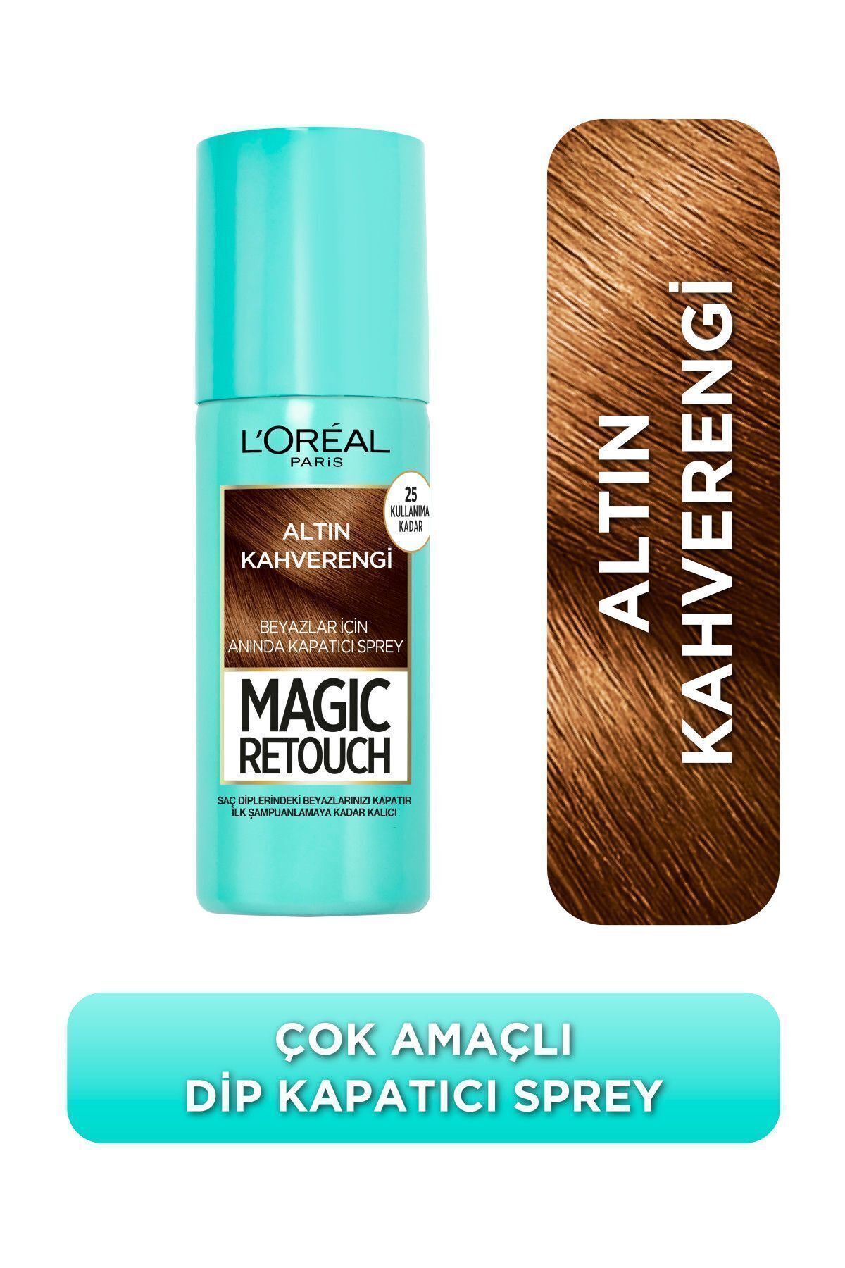 Beyazlar Için Kapatıcı Altın Kahverengi Saç Spreyi 75 ml Renksiz