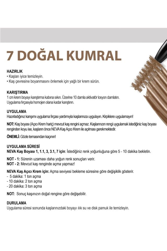 2'Lİ SET Kaş Boyası 7 DOĞAL KUMRAL + Kaş Açıcı Krem (vegan) Doğal Kumral + Kaş Açıcı Krem
