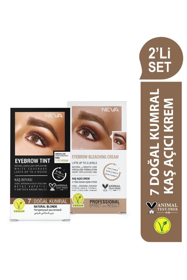 2'Lİ SET Kaş Boyası 7 DOĞAL KUMRAL + Kaş Açıcı Krem (vegan) Doğal Kumral + Kaş Açıcı Krem