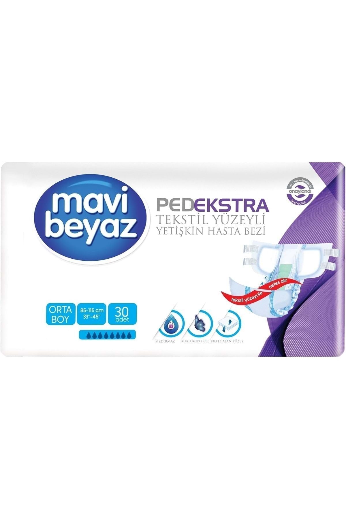 Ped Ekstra Tekstil Yüzeyli Yetişkin Bel Bantlı Hasta Bezi Medium Orta 30 Adet M