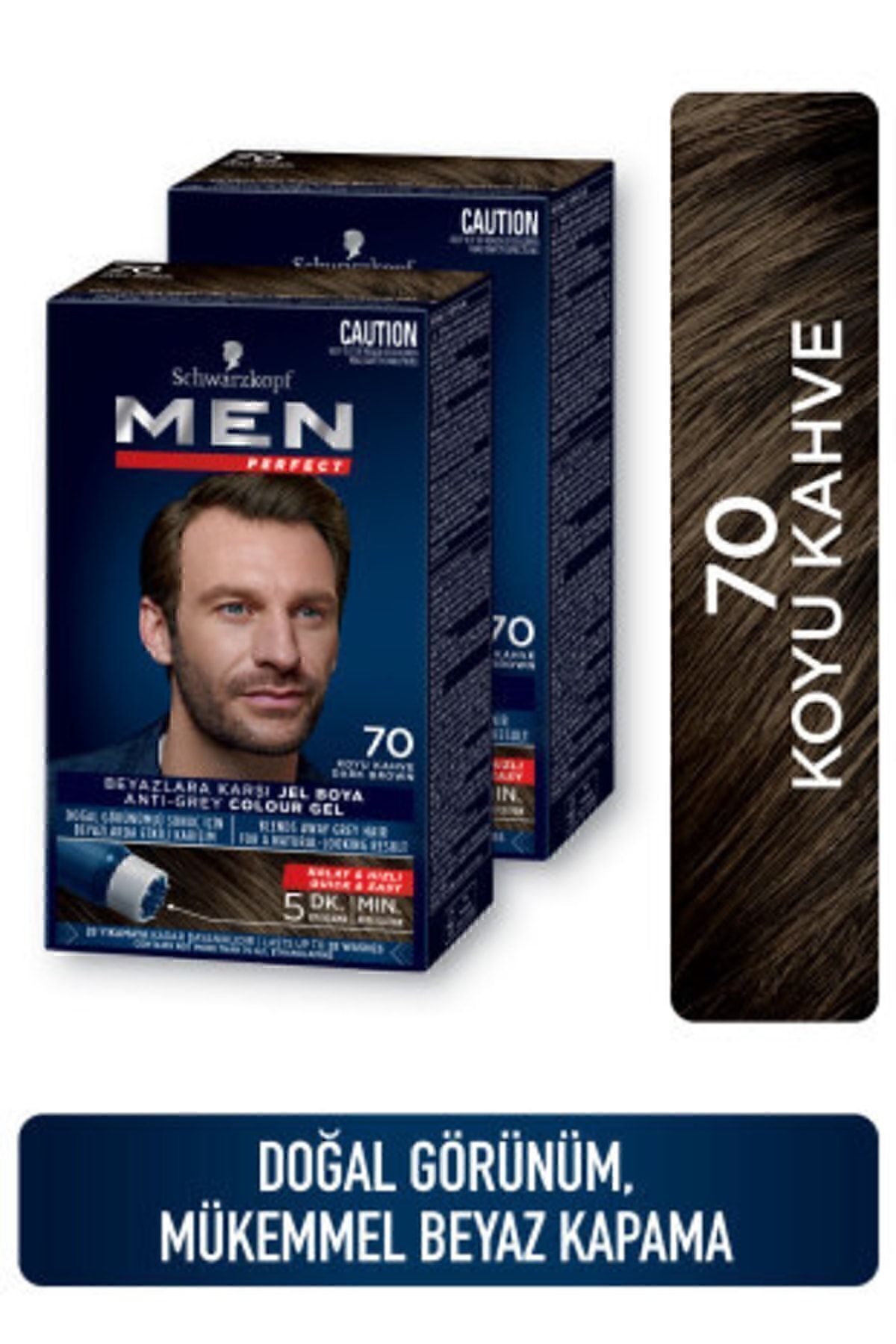 Saç Boyası 70 - Koyu Kahve  X 2 Adet Renksiz