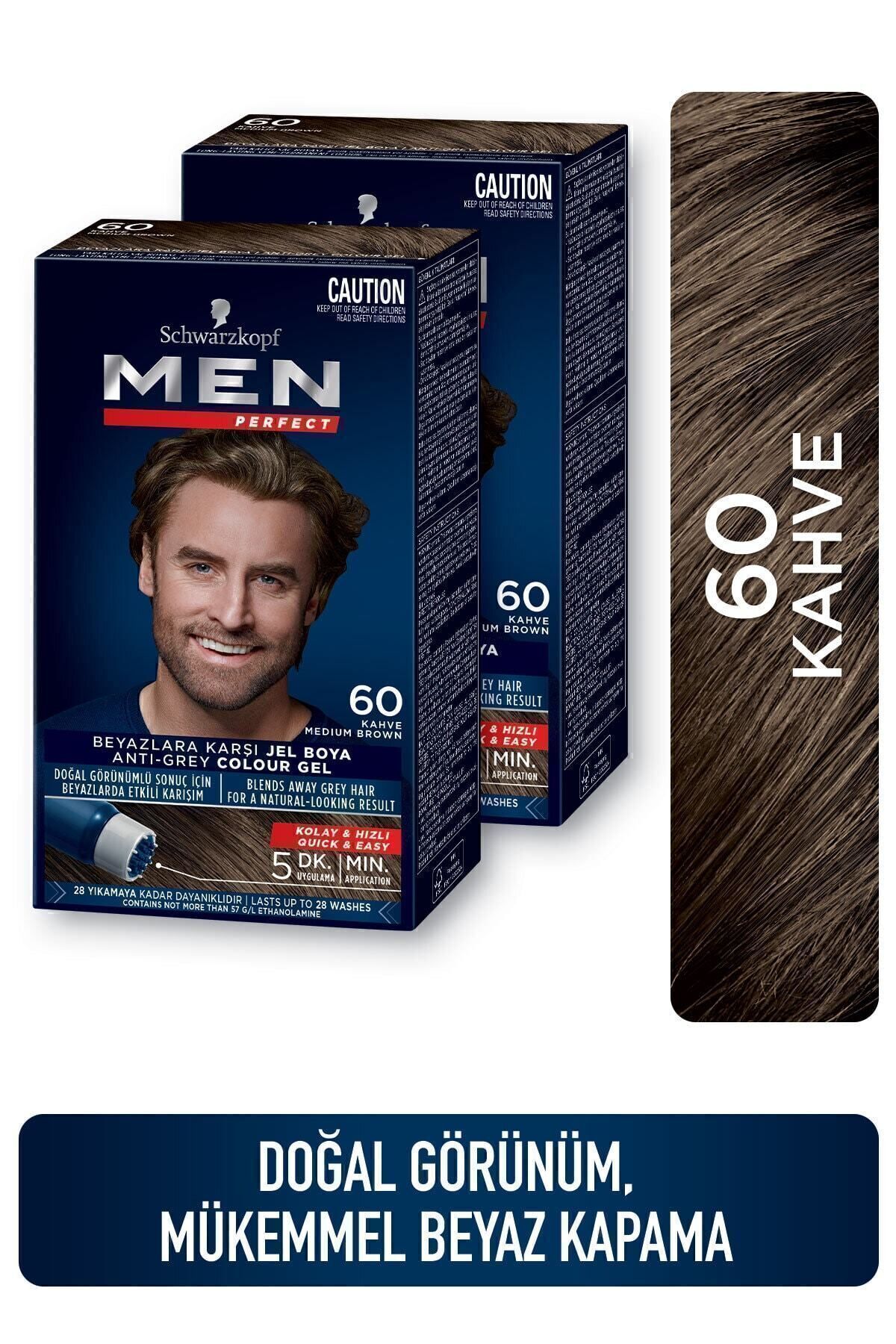 Saç Boyası 60 - Kahve  X 2 Adet Renksiz