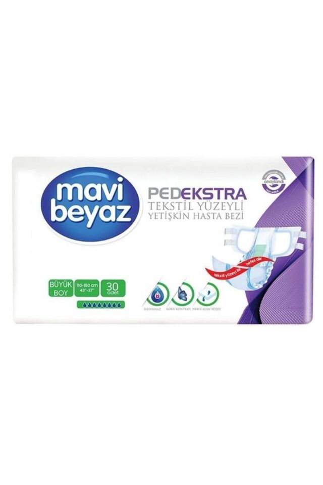 Ped Ekstra Büyük Boy Large Belbantlı Hasta Bezi 30'lu 1 Paket XL