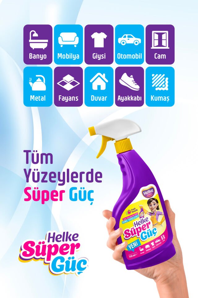 Helke Süper Güç Etkili Leke Çıkarıcı Çok Amaçlı Temizleyici Sprey 750ml