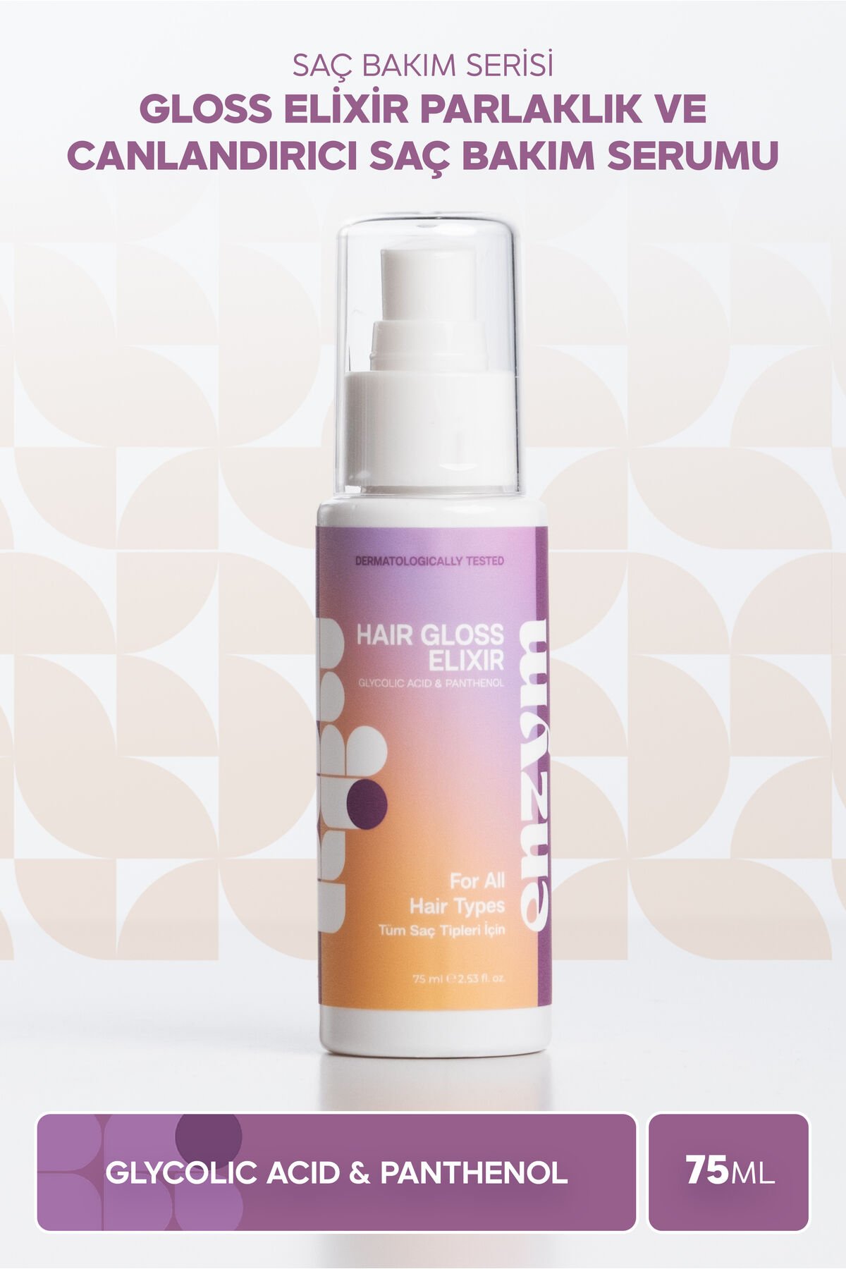 Gloss Elixir Parlaklık Ve Pürüzsüzlük Verici, Canlandırıcı Saç Bakım Serumu 75 ml