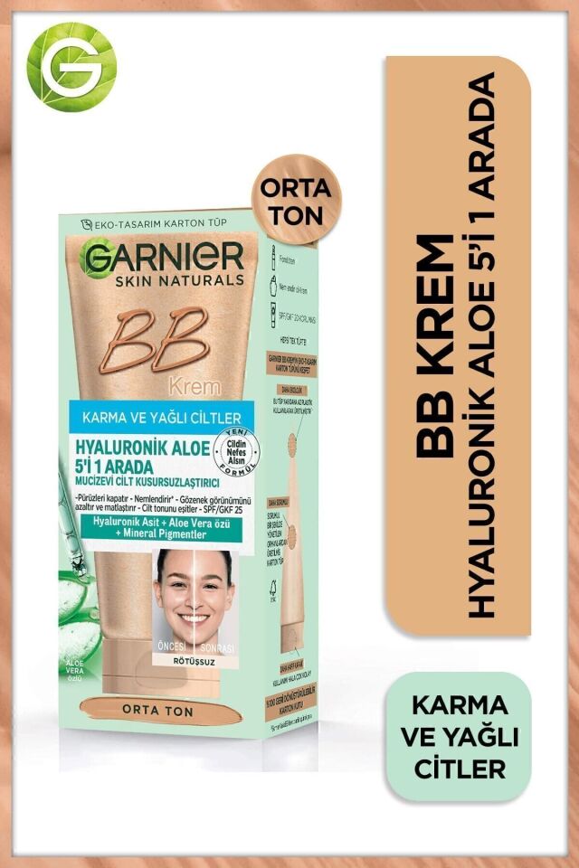 Karma ve Yağlı Ciltler için BB Krem Orta Ton SPF 20 50 ml