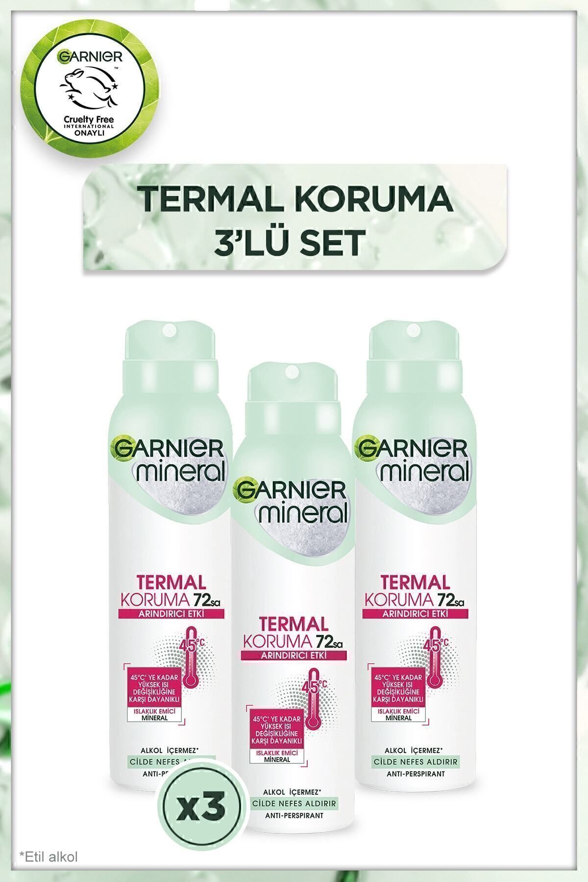 Mineral Termal Koruma Sprey Deodorant 3'lü Set