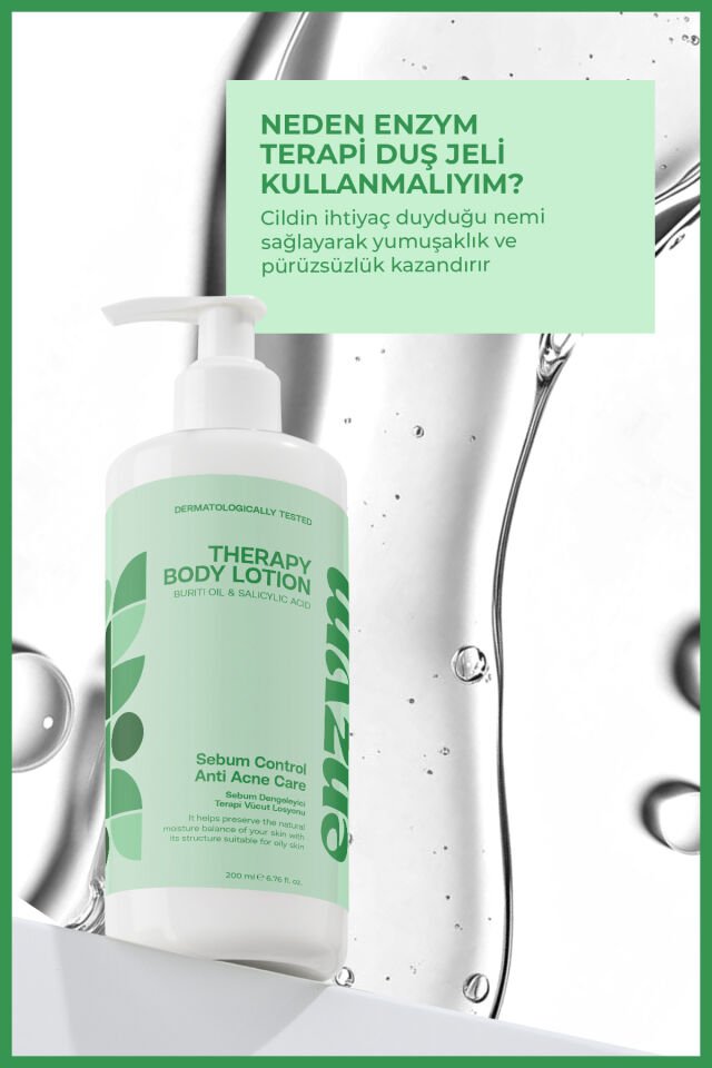 Yağlı Ciltlere Özel Akne Karşıtı Sebum Dengeleyici Duş Jeli Ve Vücut Losyonu (Salisilik Asit)
