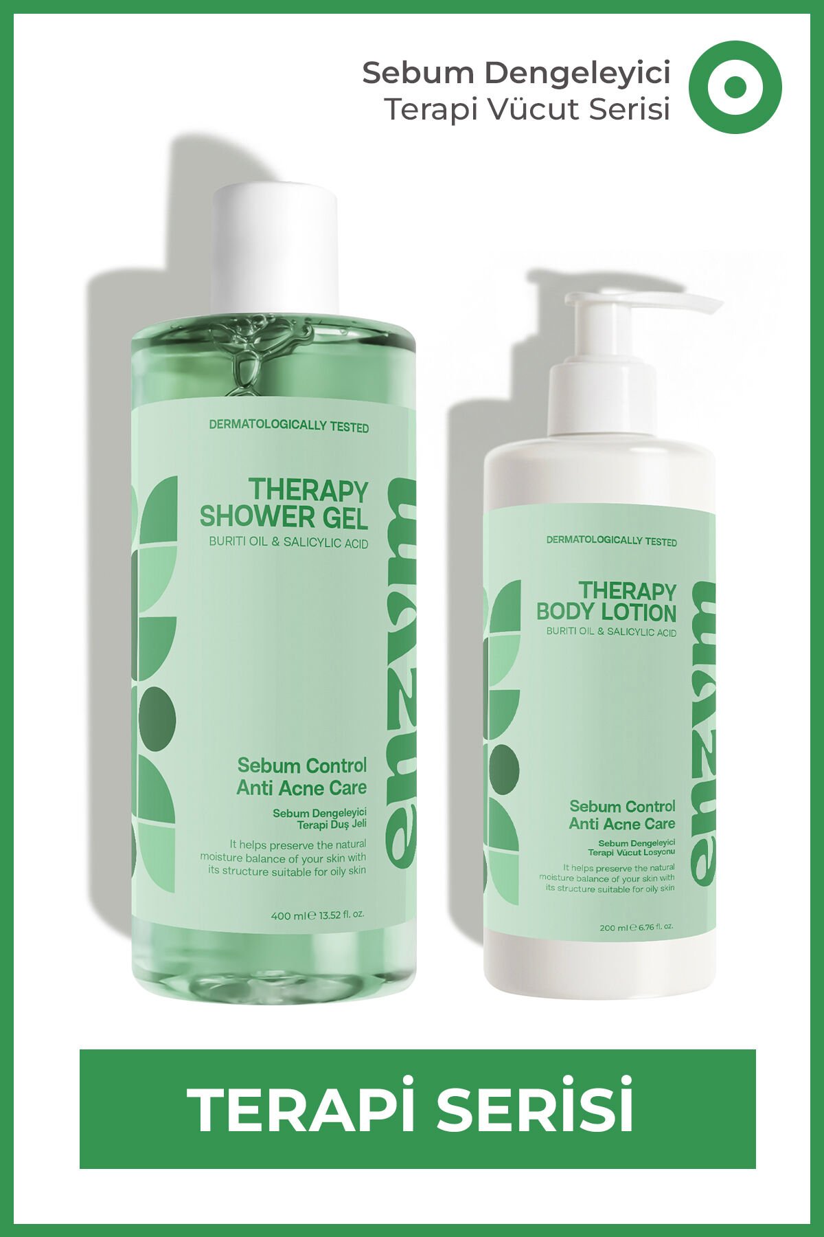 Yağlı Ciltlere Özel Akne Karşıtı Sebum Dengeleyici Duş Jeli Ve Vücut Losyonu (Salisilik Asit)