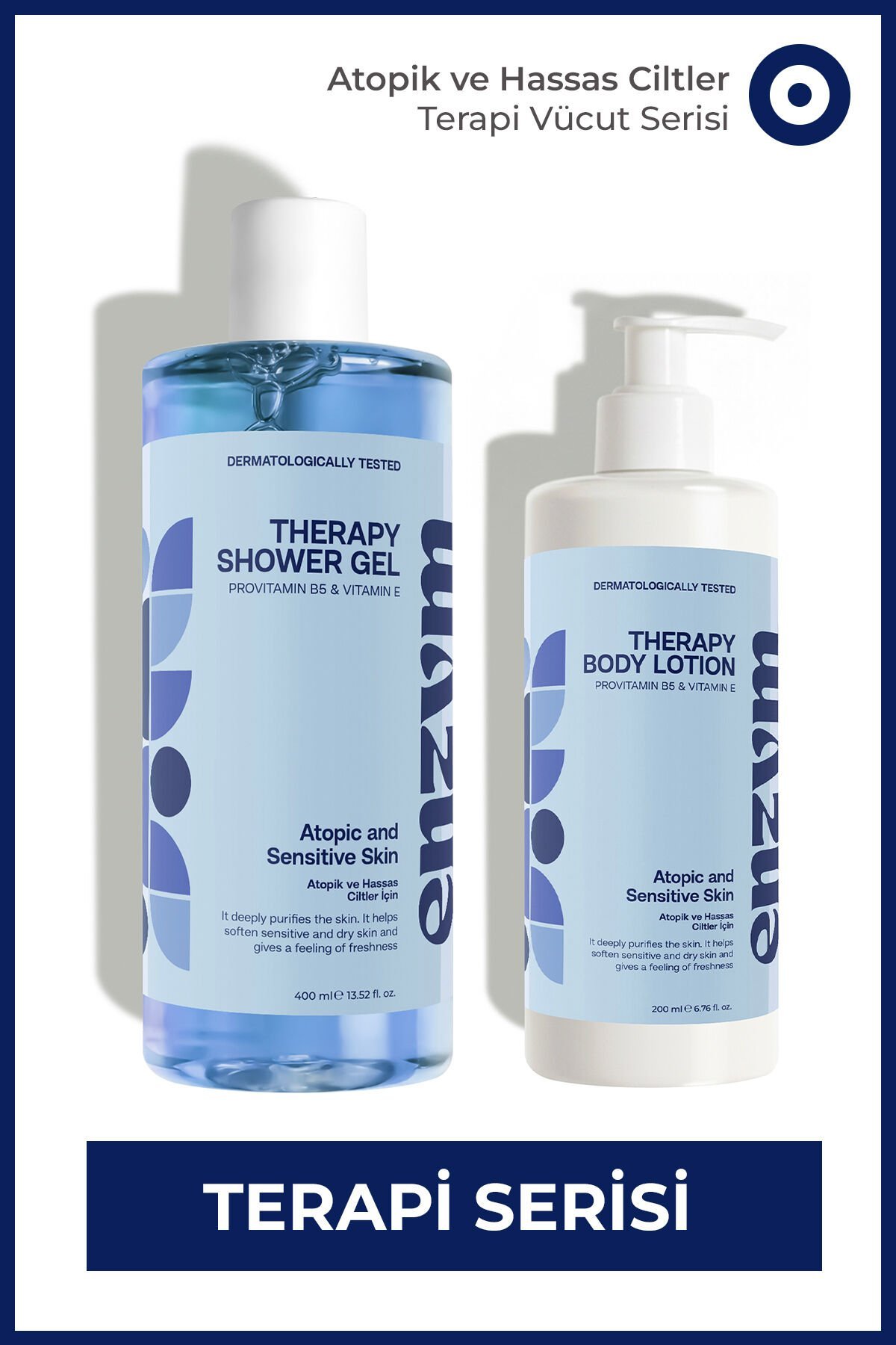 Kuru ve Hassas Ciltlere Özel Terapi Duş Jeli Ve Losyon Banyo Seti