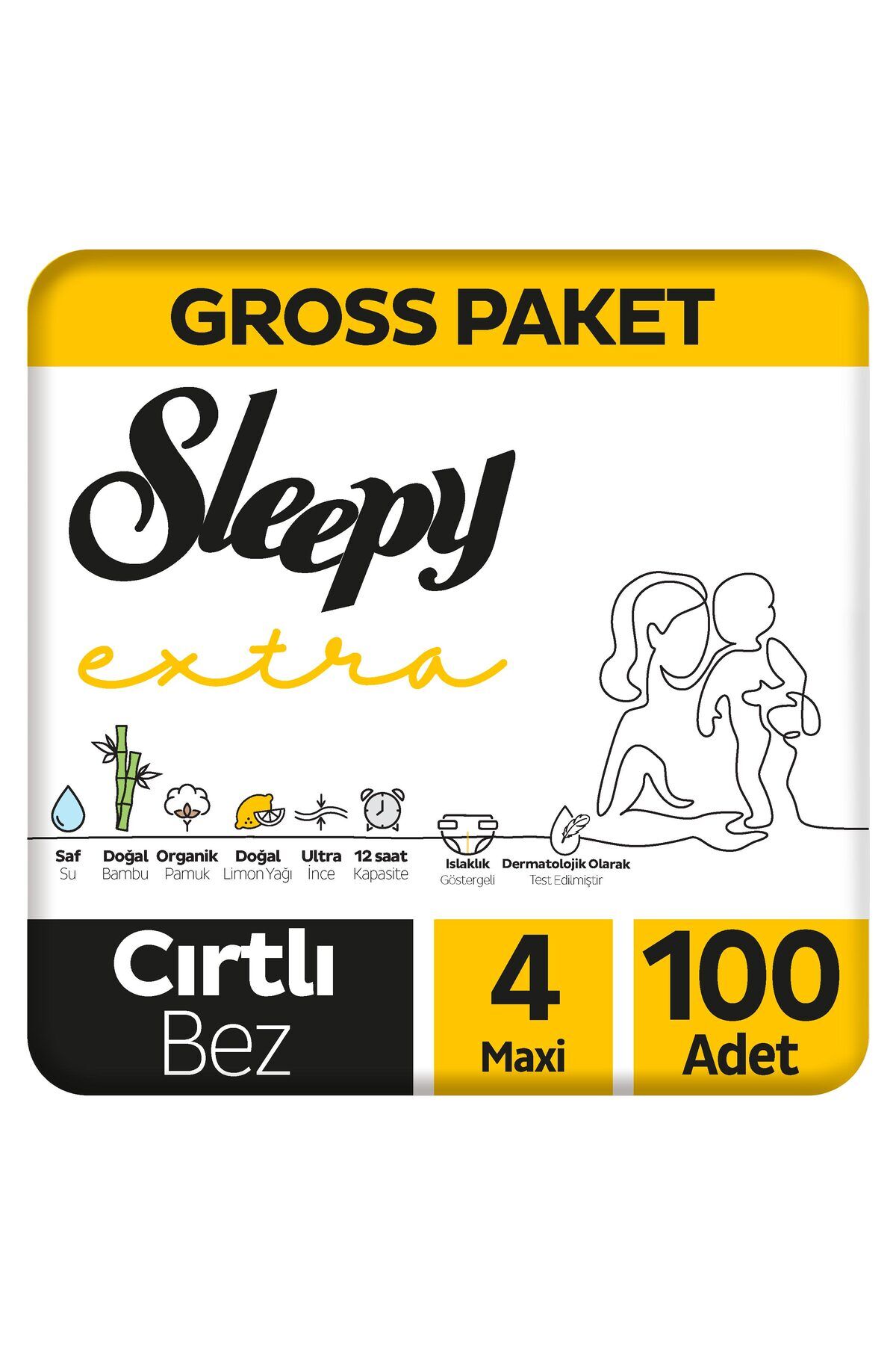 Extra Günlük Aktivite Gross Paket Bebek Bezi 4 Numara Maxi 100 Adet