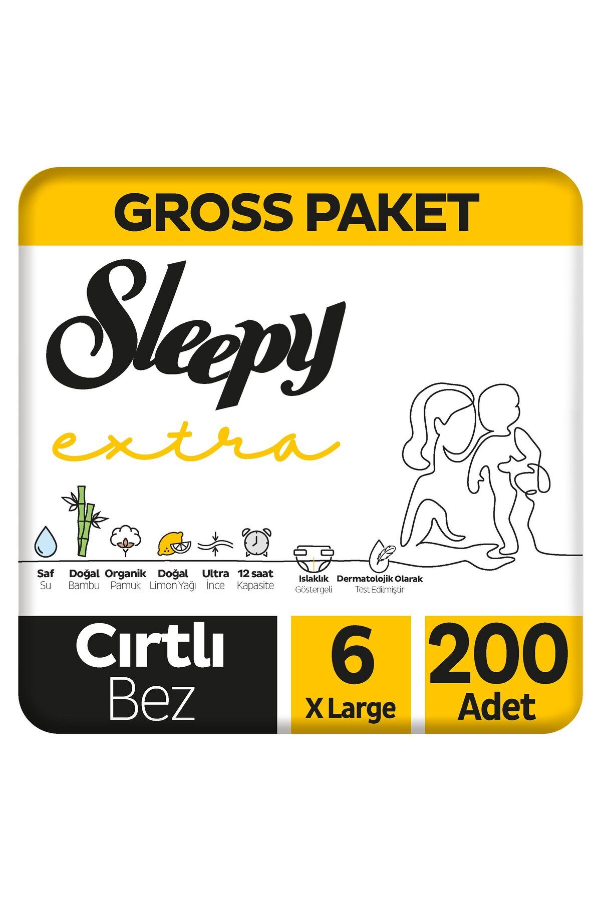 Extra Günlük Aktivite Gross Paket Bebek Bezi 6 Numara Xlarge 200 Adet