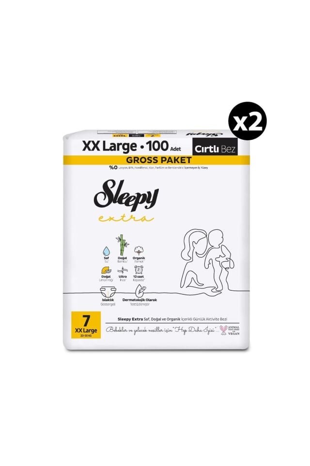 Extra Günlük Aktivite Gross Paket Bebek Bezi 7 Numara Xxlarge 200 Adet