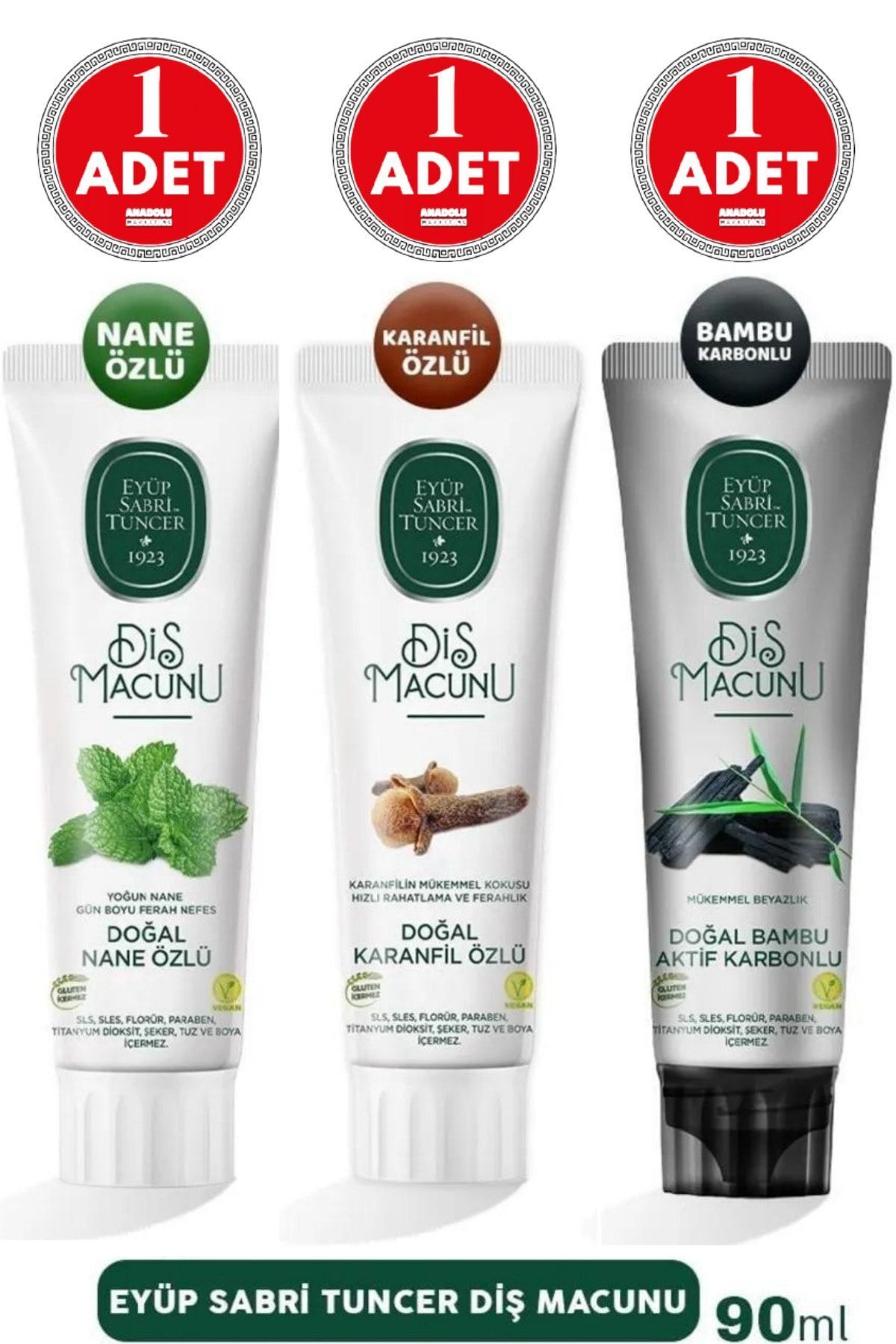 Doğal Diş Macunu 90 Ml Nane + Karanfil Özlü + Karbonlu