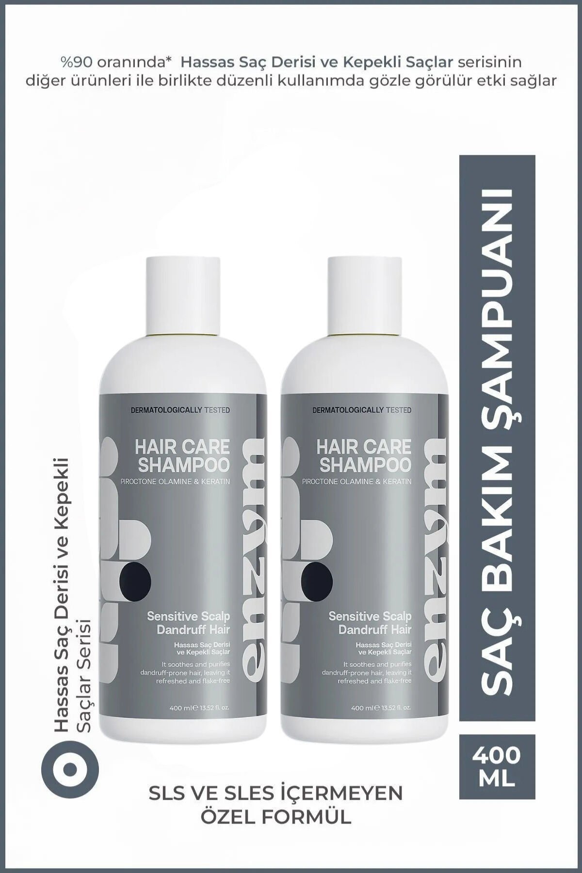 Hassas Saç Derisi Ve Kepekli Saçlara Özel Kepek Önleyici Şampuanı 400 ml (2 Adet)