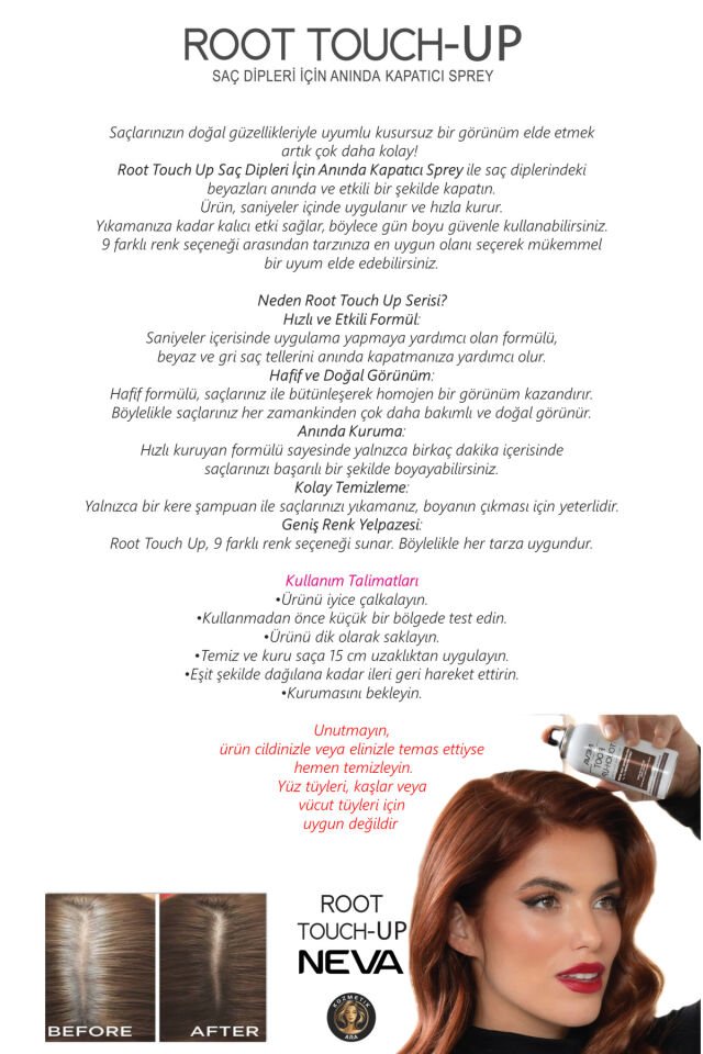 Neva Root Touch Up Kapatıcı Sprey 75 Ml Açık Kahve 3 Adet