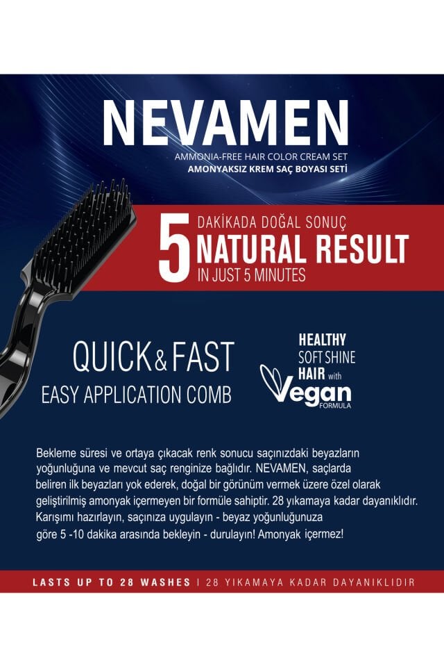 3/0 Natural Black Brown - KAHVE SİYAH Amonyaksız Krem Saç Boyası Seti