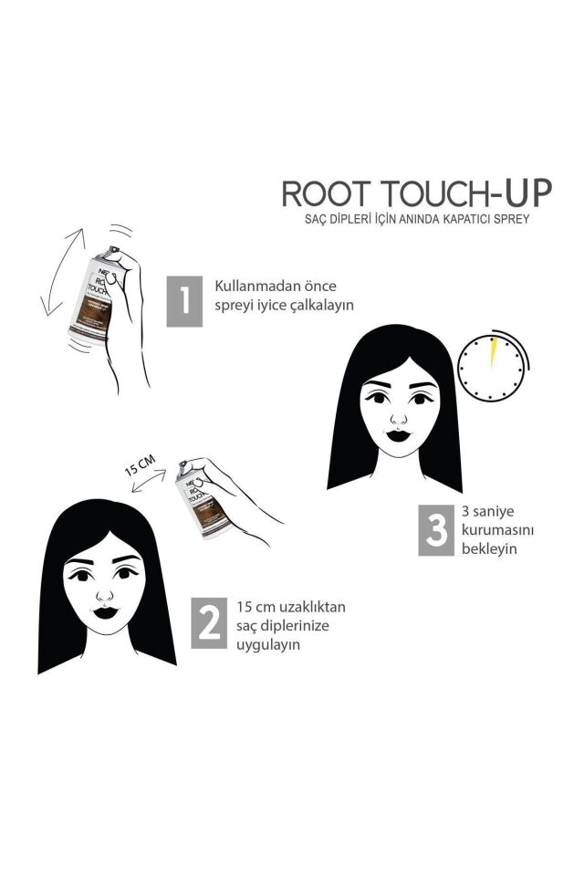 Kahverengi Saç Dipleri Için Anında Kapatıcı Sprey 75ml