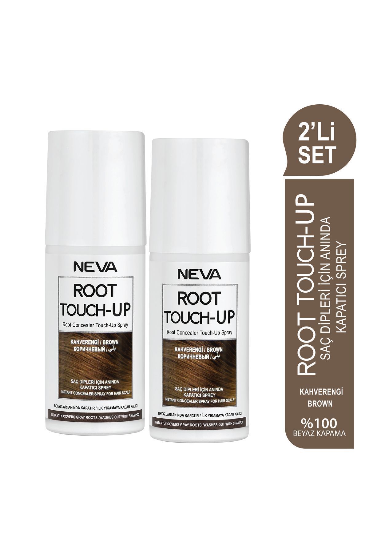 2'li Set Kahverengi Saç Dipleri Için Anında Kapatıcı Sprey 75ml