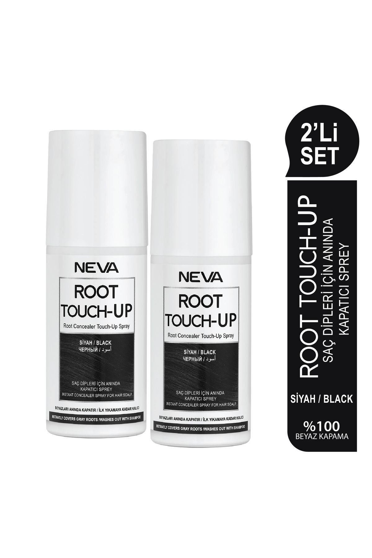 2'li Set Siyah Saç Dipleri Için Anında Kapatıcı Sprey 75ml