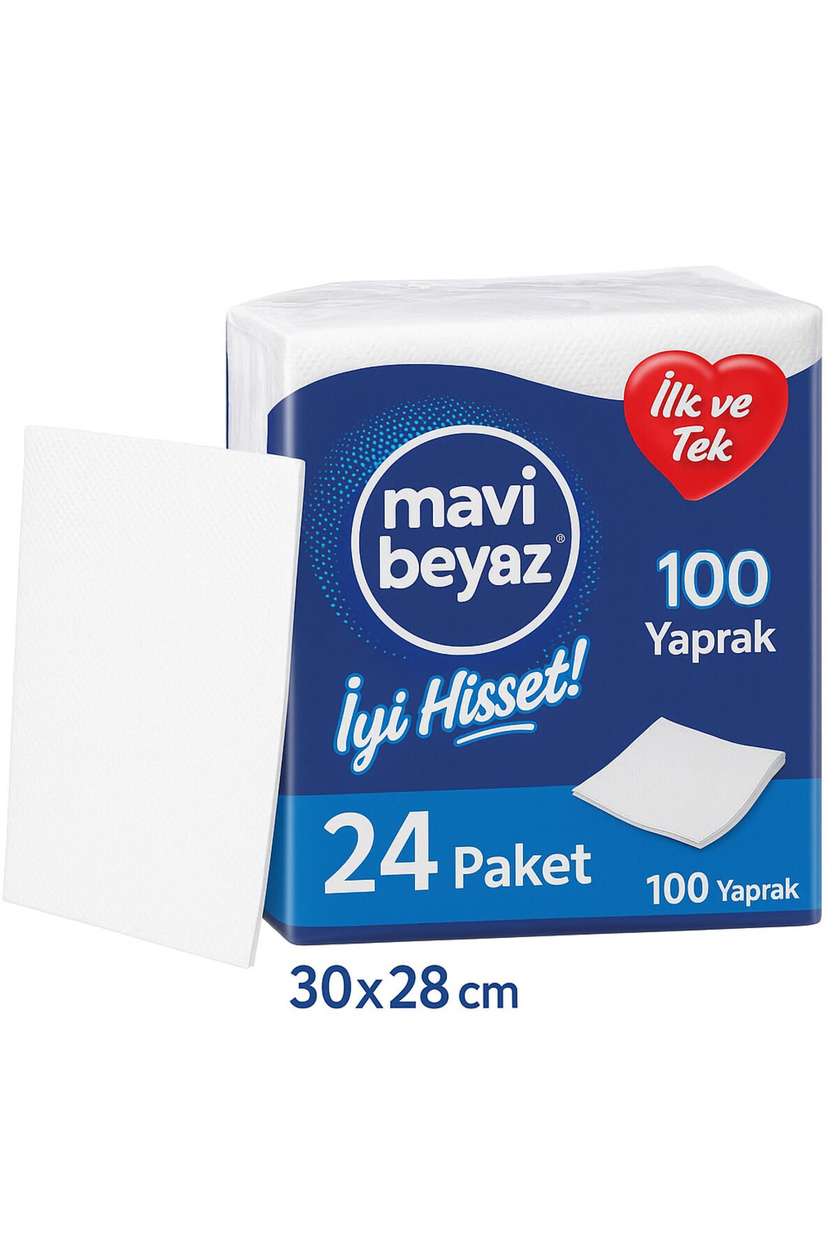 Büyük Boy Lüks Kare Servis Peçete 100 Yaprak 24 Paket UV Sterilli