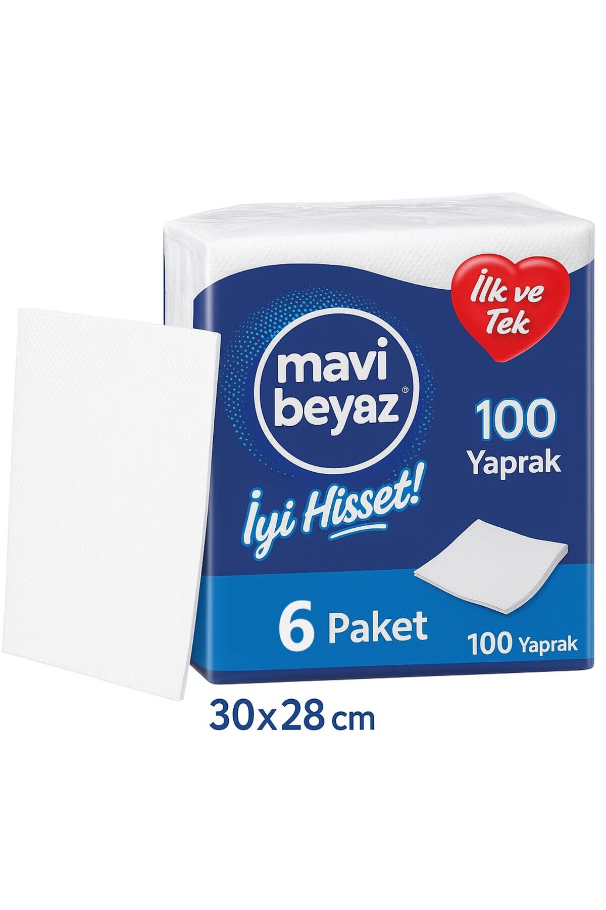 Büyük Boy Lüks Kare Servis Peçete 100 Yaprak 6 Paket UV Sterilli