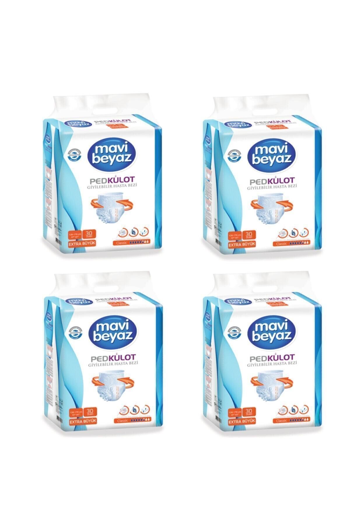 Ped Külot Yetişkin Hasta Bezi Extra Büyük Boy-xlarge 30 Lu 4 Paket 120 Kullanım