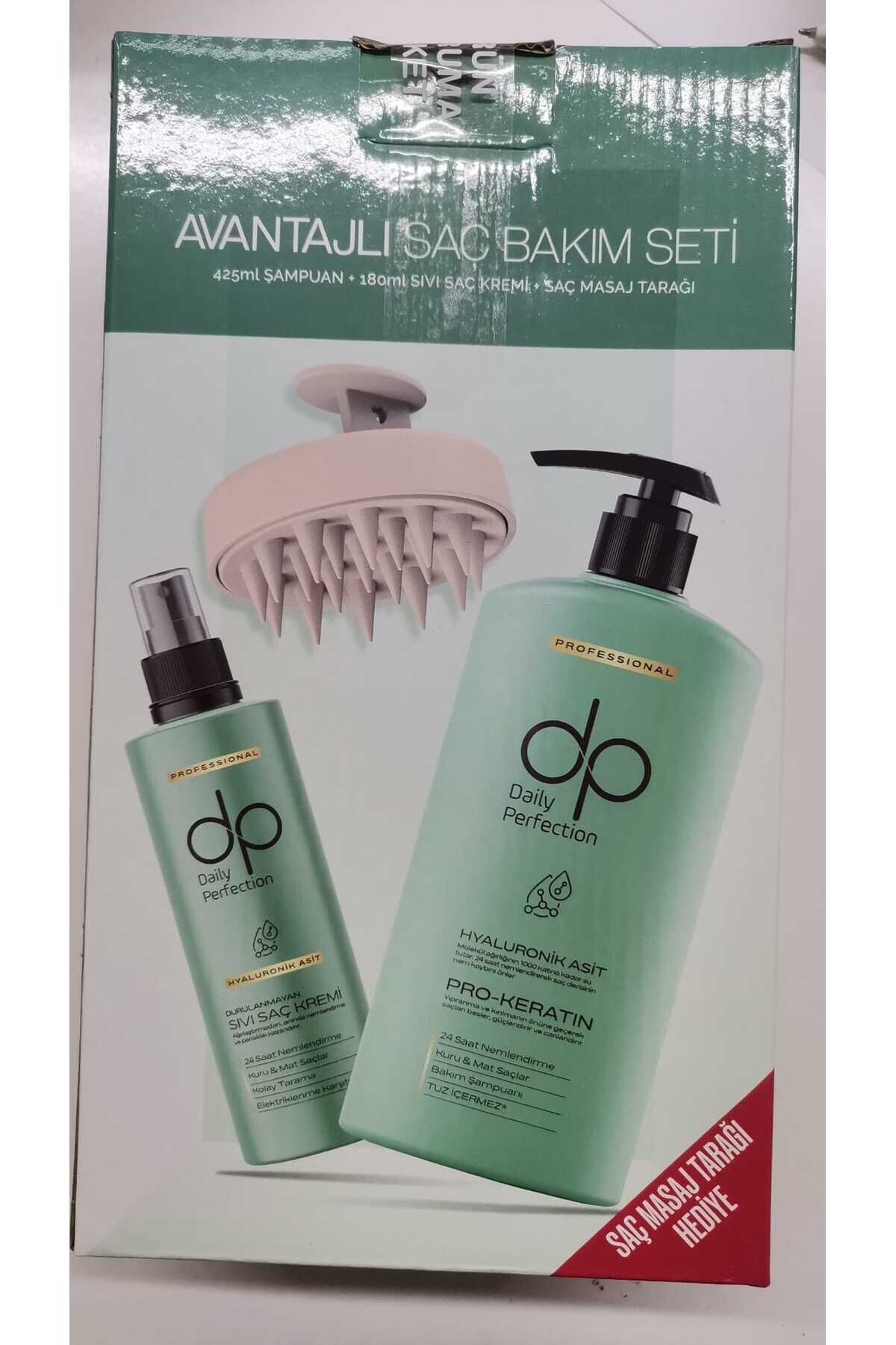 Daily Perfection Şampuan Hyaluronik Asit 425 ML+180 ML Saç kremi+Saç Masaj Tarağı